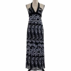 RAMPAGE Floral Print Halter Maxi Dress Size 3
